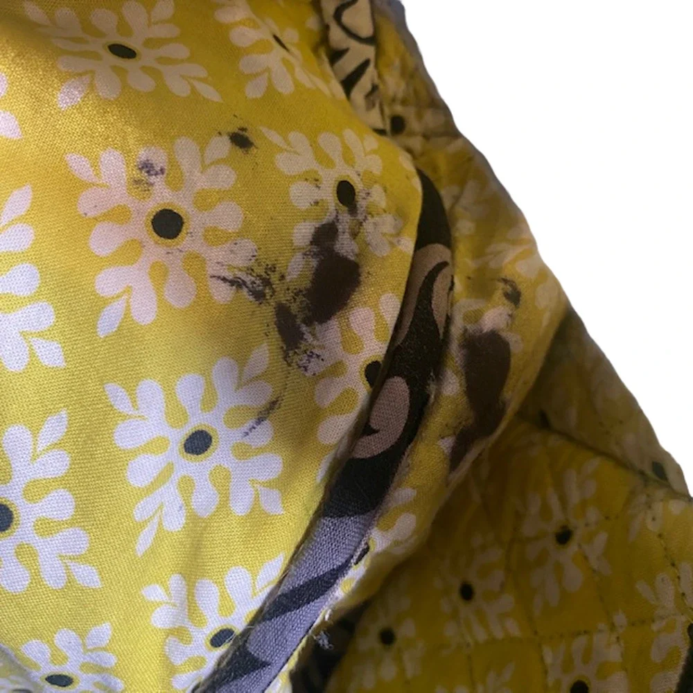 Vera Bradley Women’s Yellow Floral Quilted Shoulder Bag Purse